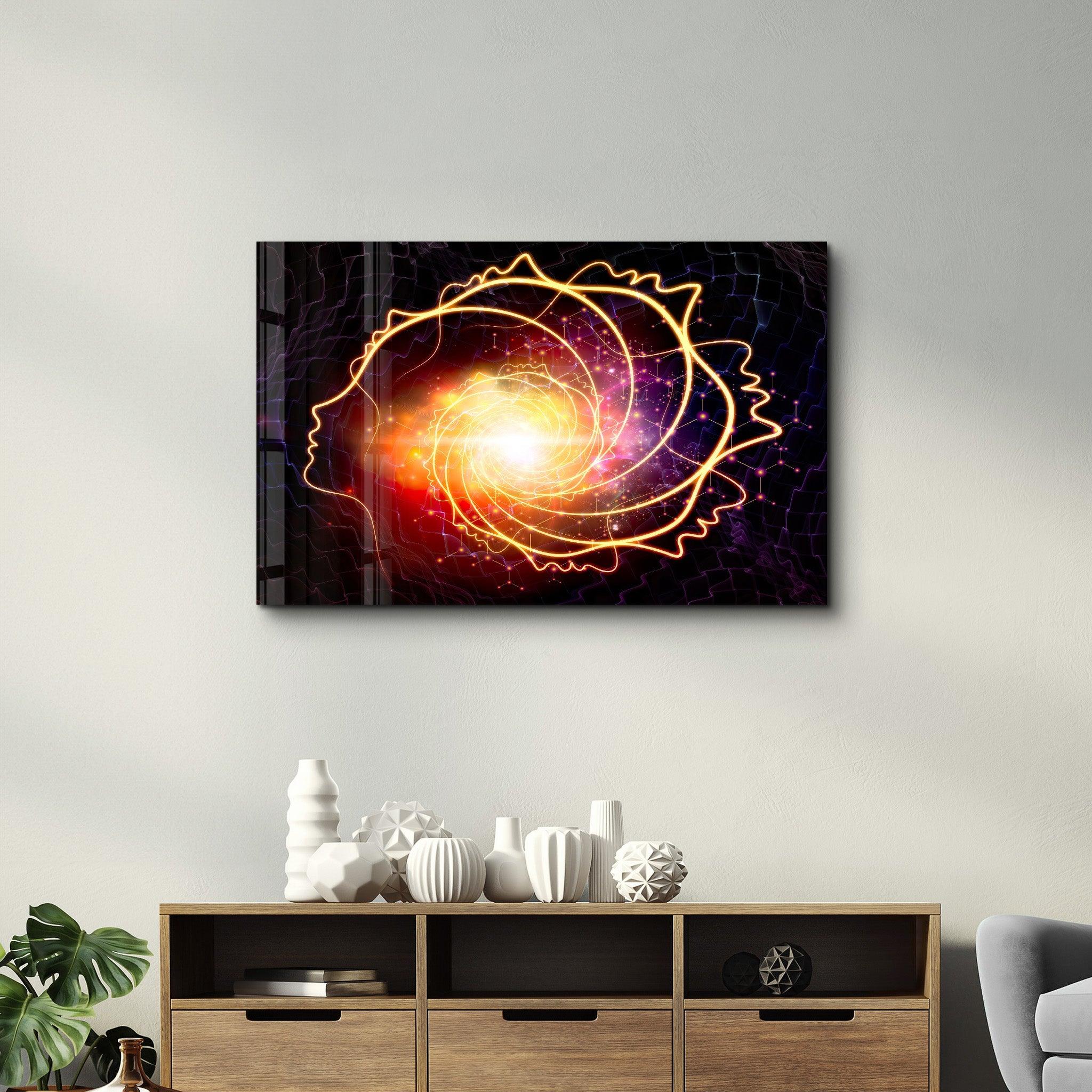 Abstract Space Portrait | Glass Wall Art - Artdesigna