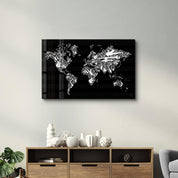 Music World Map | Glass Wall Art - Artdesigna