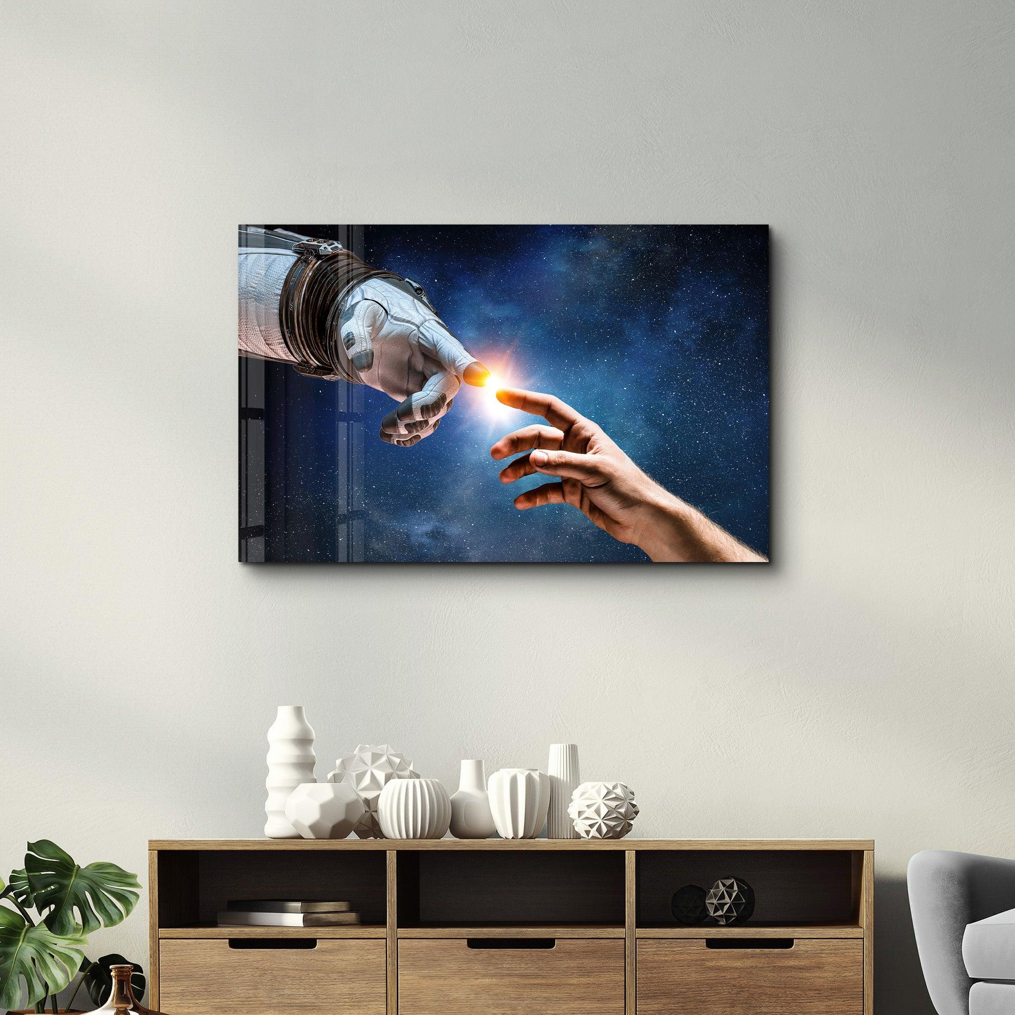 Astronaut Creation | Glass Wall Art - Artdesigna