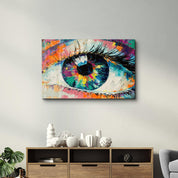 Eye In Colors V2 | Glass Wall Art - Artdesigna