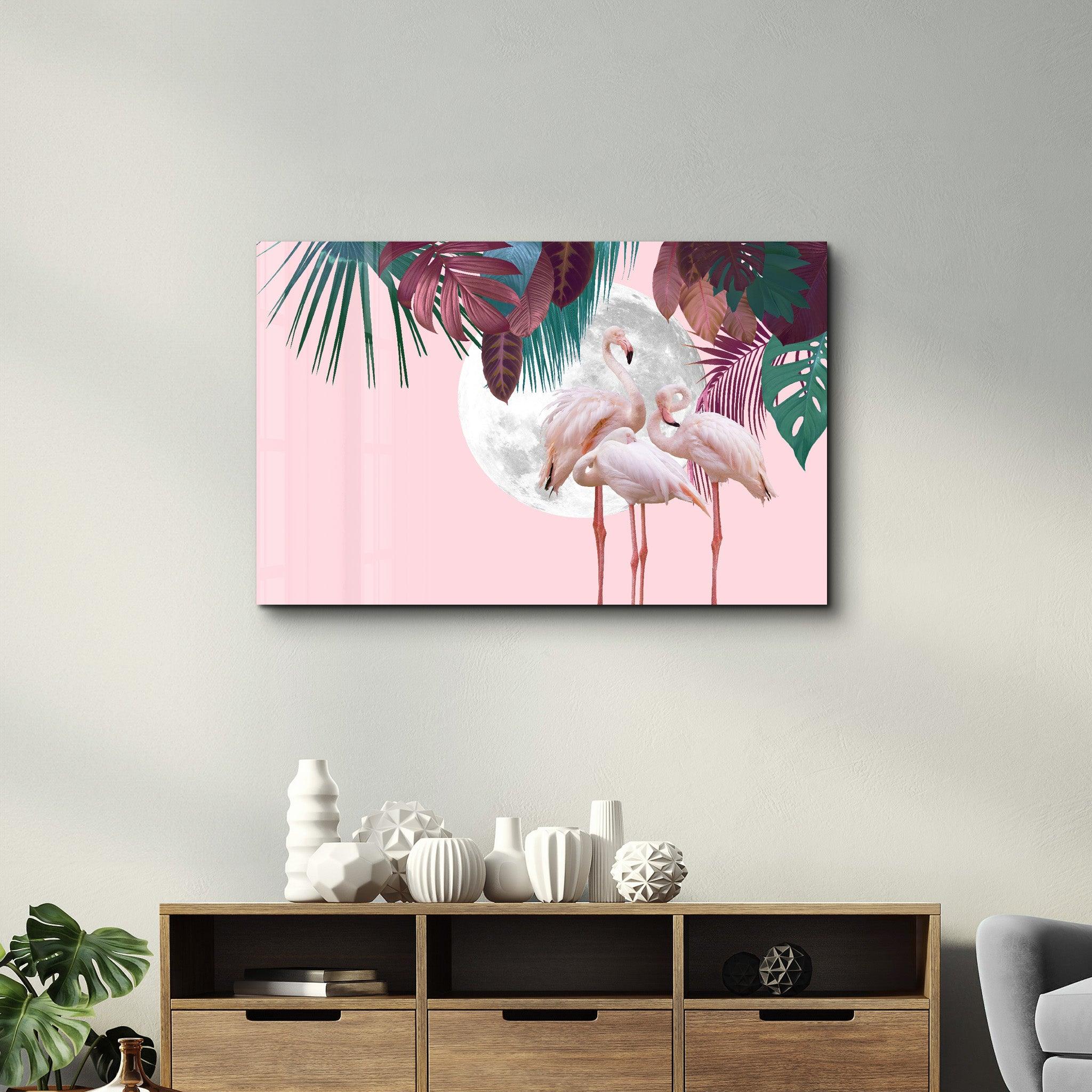 Greater Flamingo | Glass Wall Art - Artdesigna