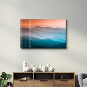 The Nature Between Orange And Blue | Glass Wall Art - Artdesigna