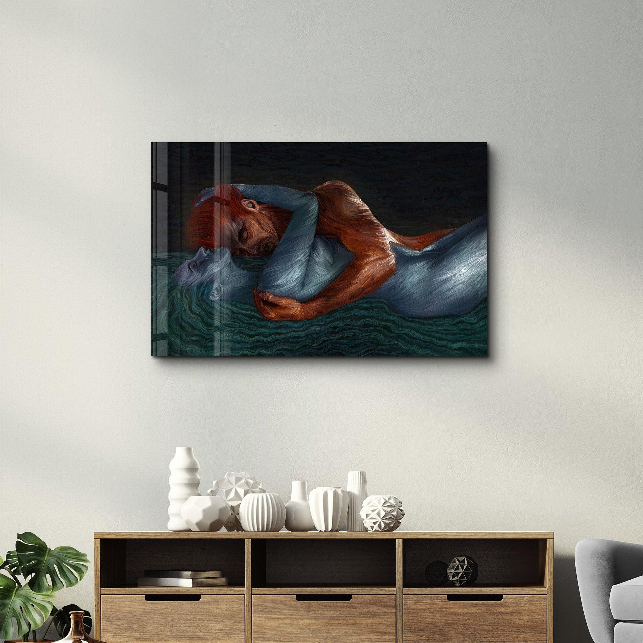 Twin Flame Reunion | Glass Wall Art - Artdesigna