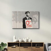 Banksy - Zero Percent Interest | Glass Wall Art - Artdesigna