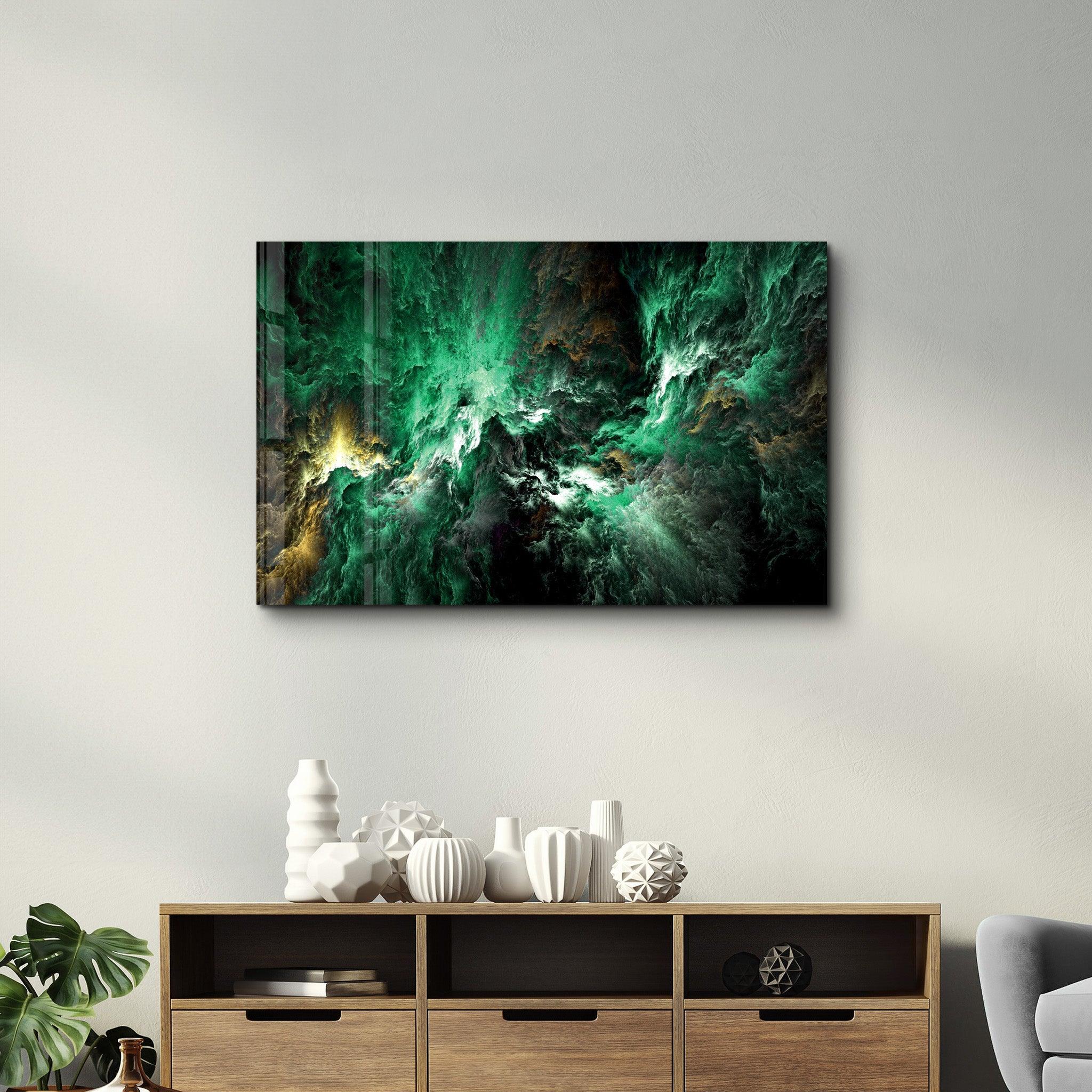 Myth of The Sky Green Version | Glass Wall Art - Artdesigna