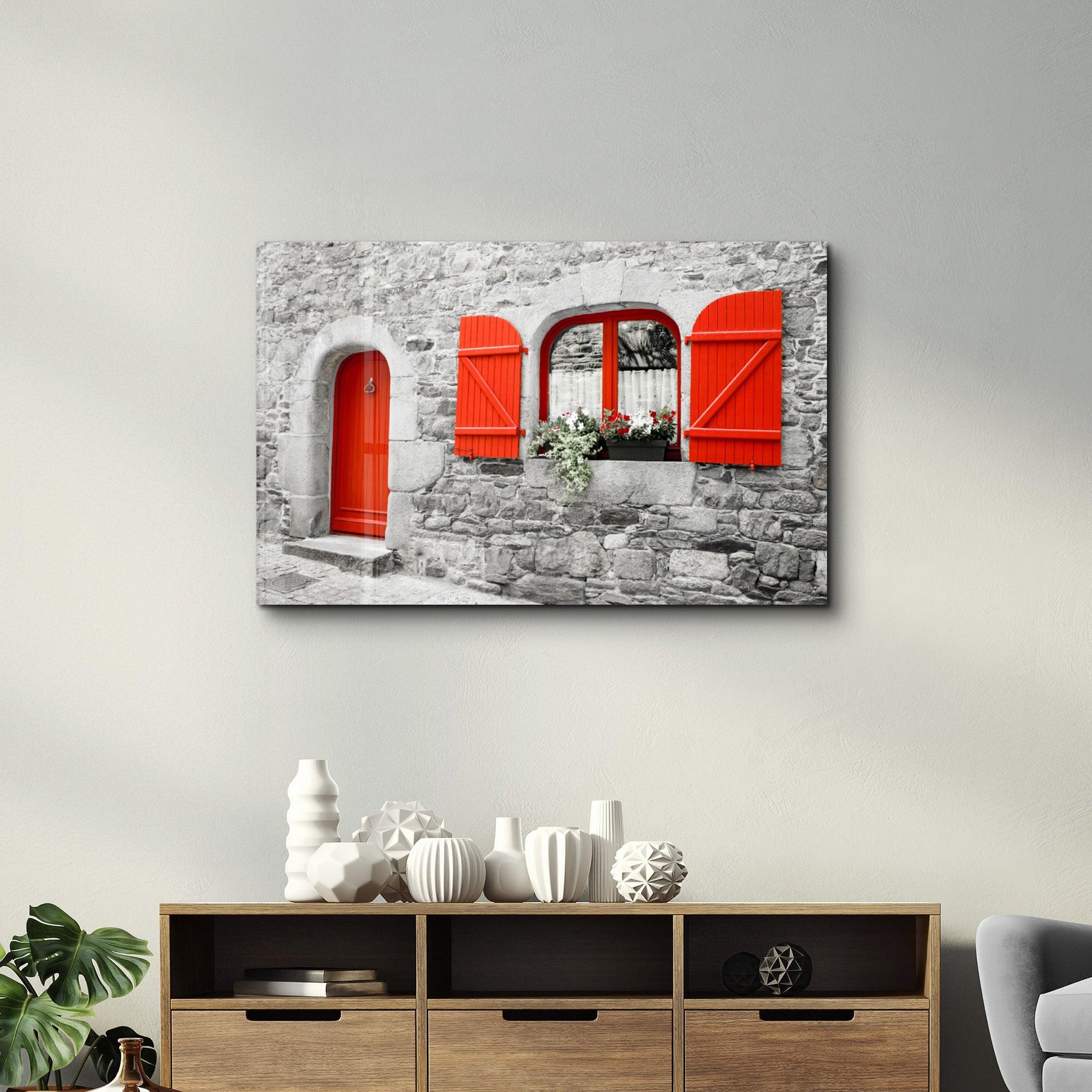 Red Door | Glass Wall Art - Artdesigna