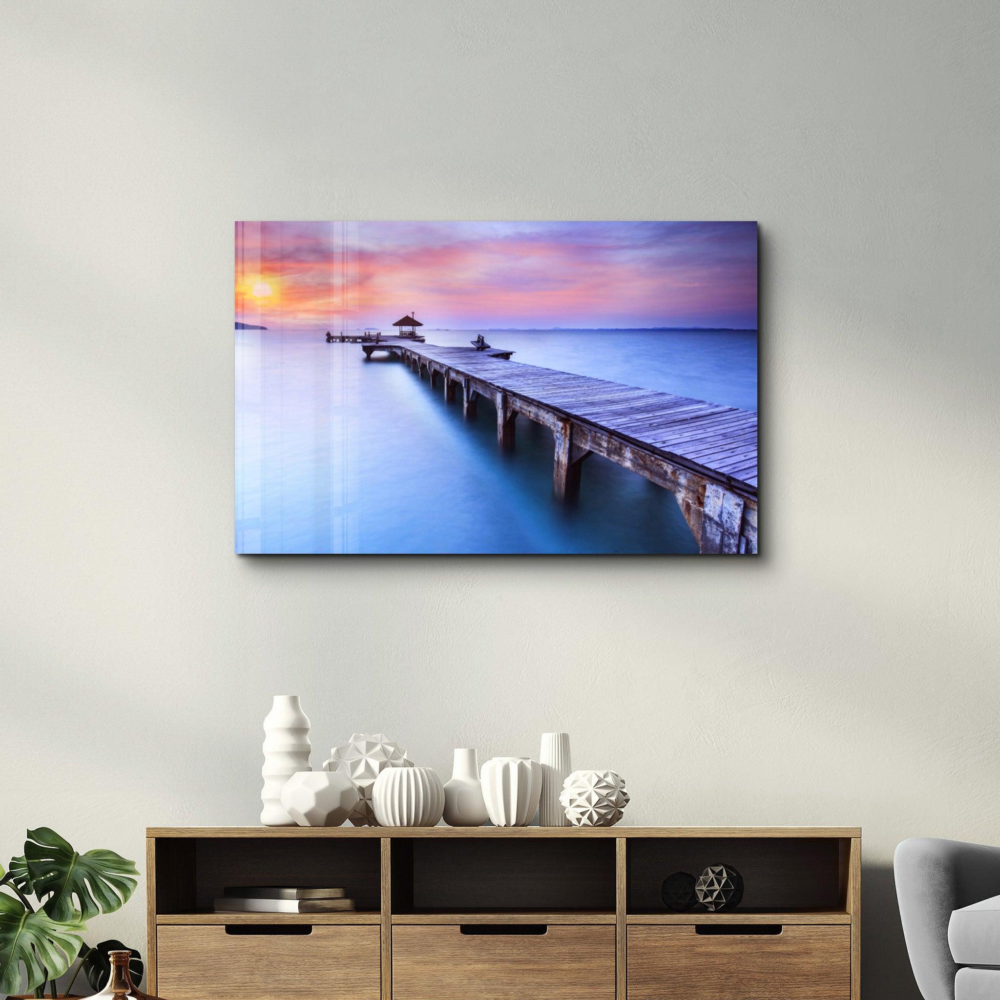 Pier 3 | Glass Wall Art - Artdesigna