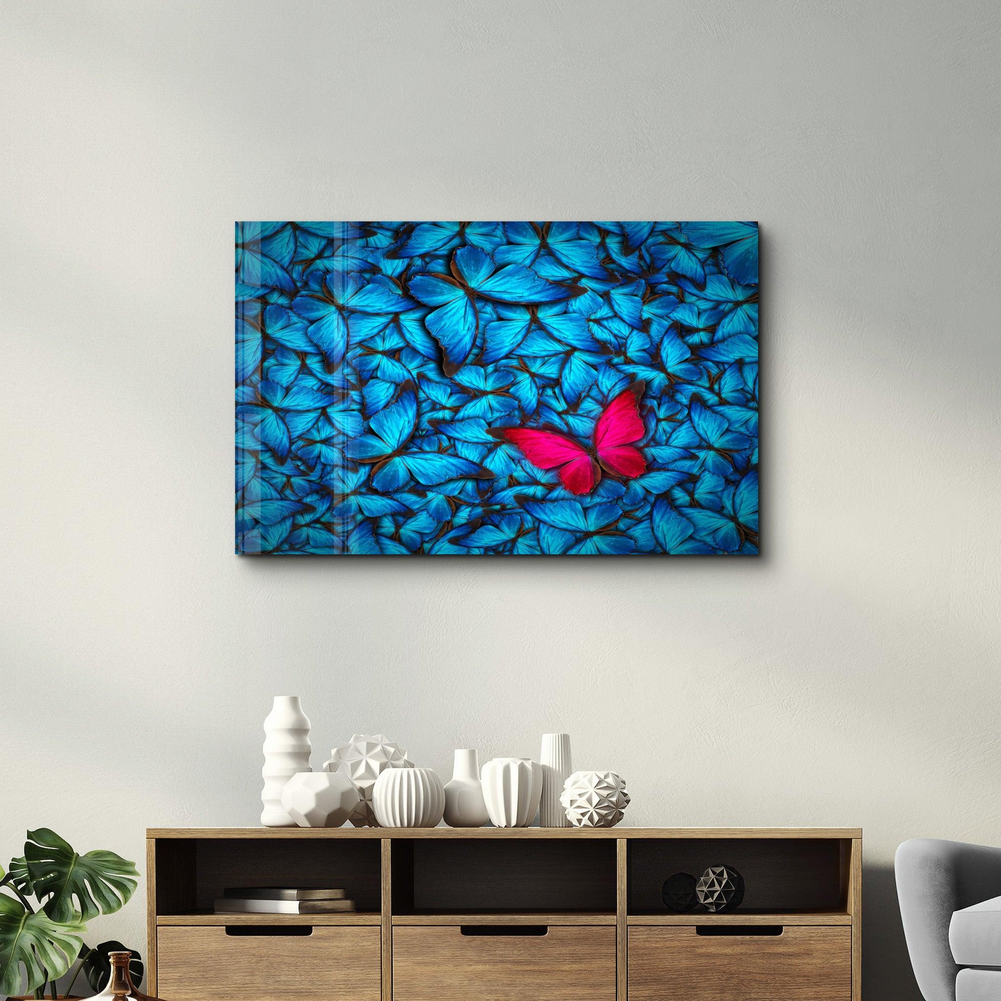 A Standout Among the Blue | Glass Wall Art - Artdesigna