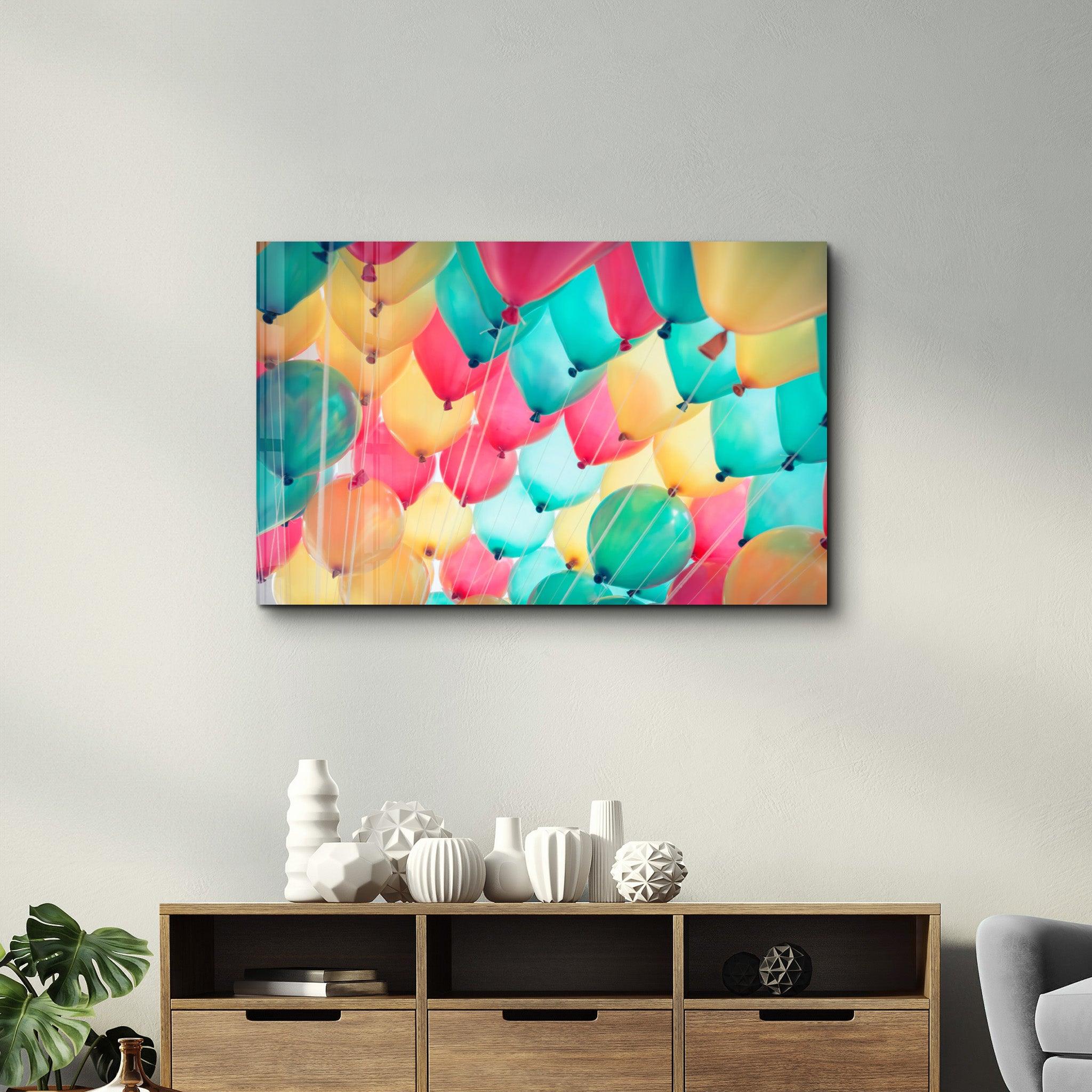 Balloons | Glass Wall Art - Artdesigna