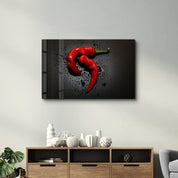 Red Pepper | Glass Wall Art - Artdesigna