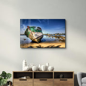 Shipwreck | Glass Wall Art - Artdesigna