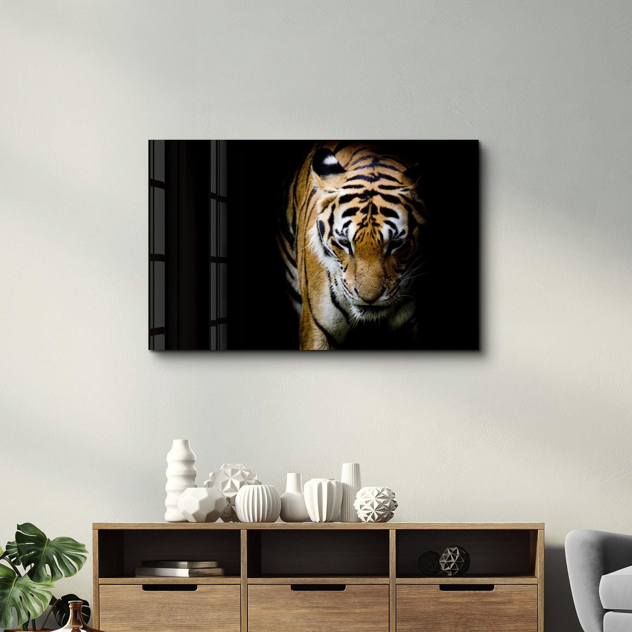 Tiger 3 | Glass Wall Art - Artdesigna