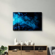 Blue Smoke | Glass Wall Art - Artdesigna