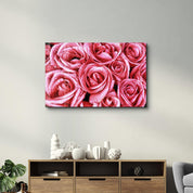 Pink Rose | Glass Wall Art - Artdesigna