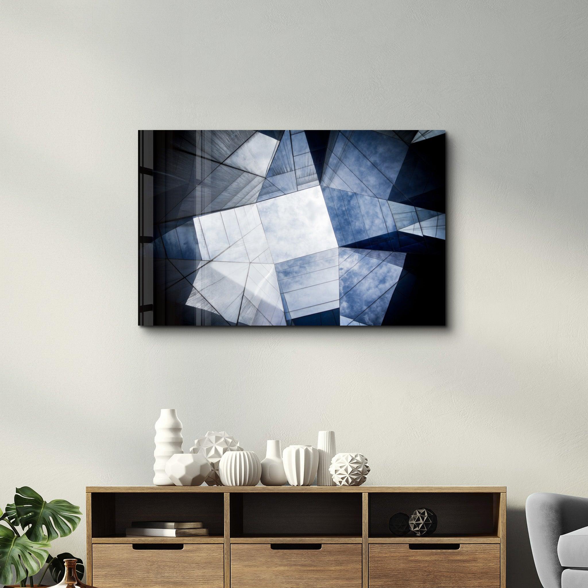 Geometric Architecture | Glass Wall Art - Artdesigna