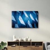 Geometric Shapes Blue | Glass Wall Art - Artdesigna