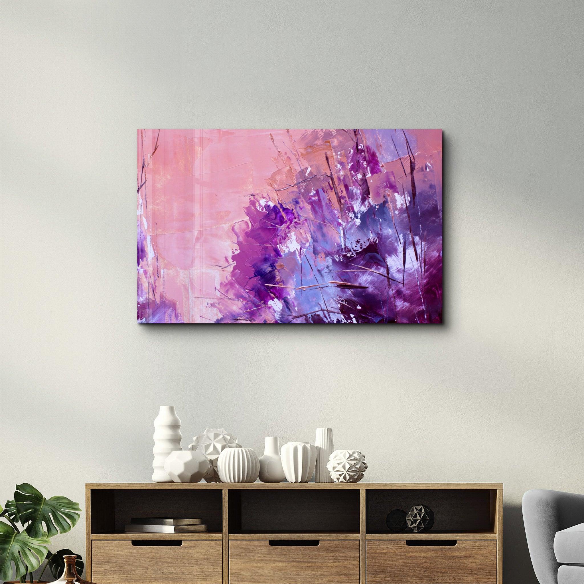 Abstract Purple Pattern V2 | Glass Wall Art - Artdesigna