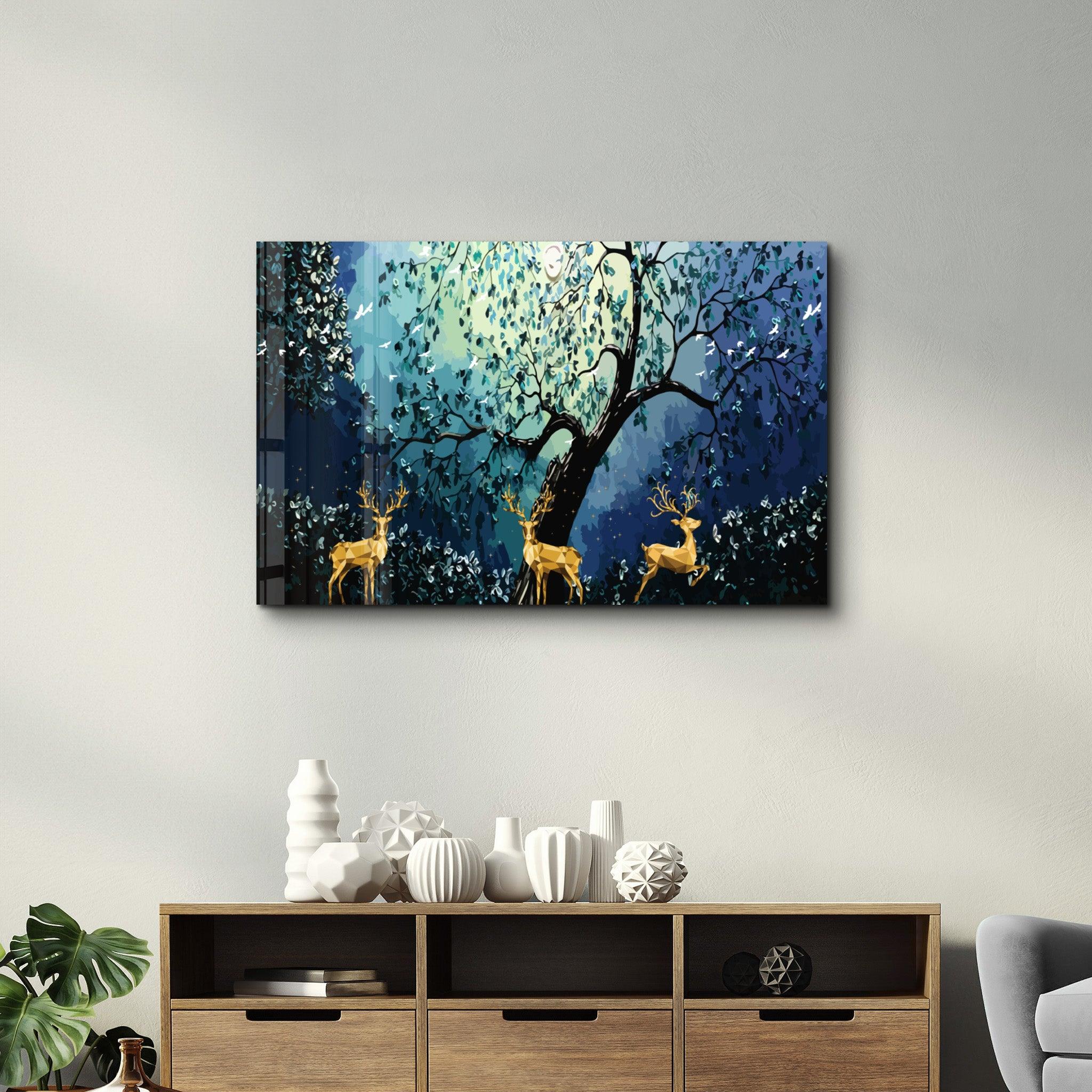 Cute Forest | Glass Wall Art - Artdesigna