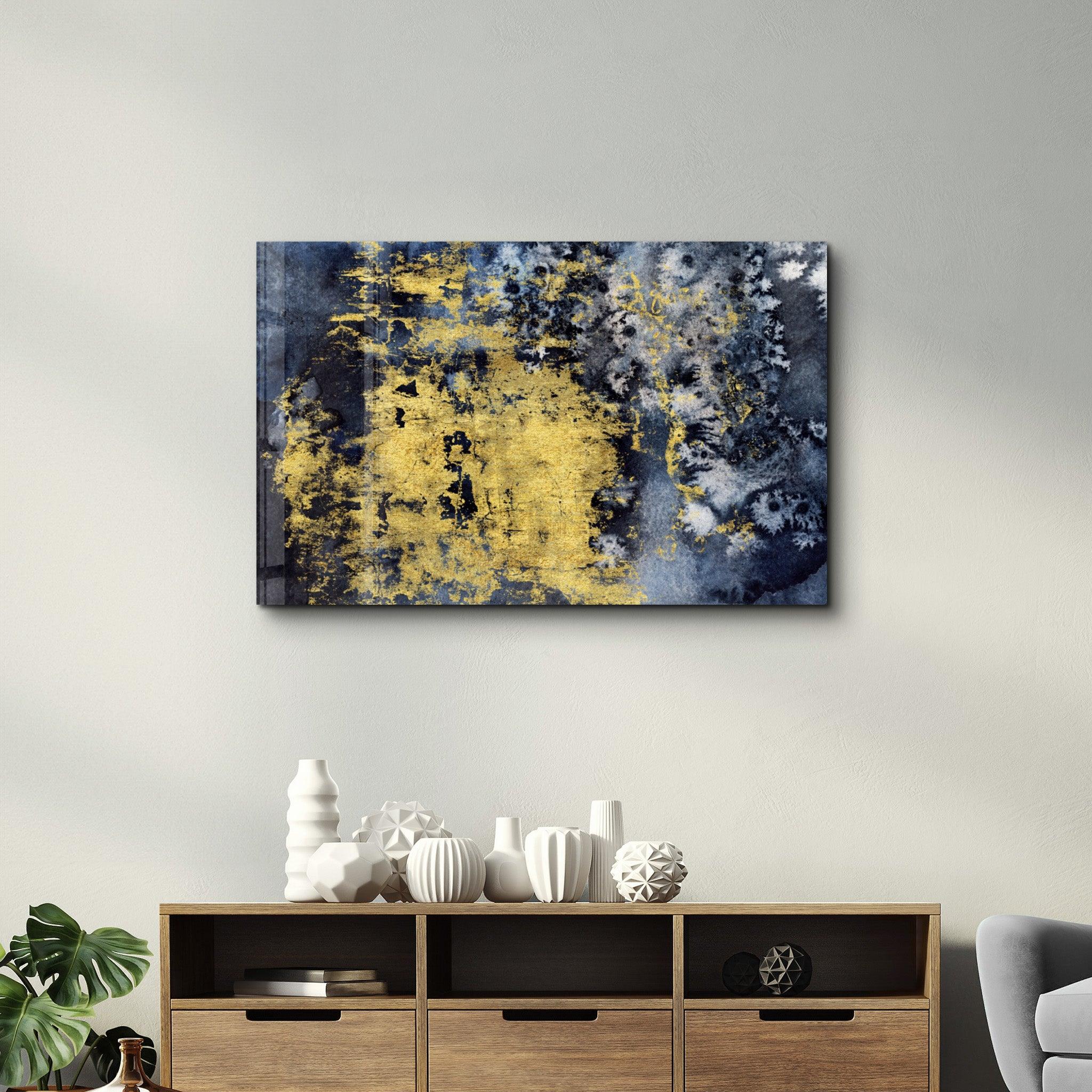 Yellow Abstract Pattern V2 | Glass Wall Art - Artdesigna