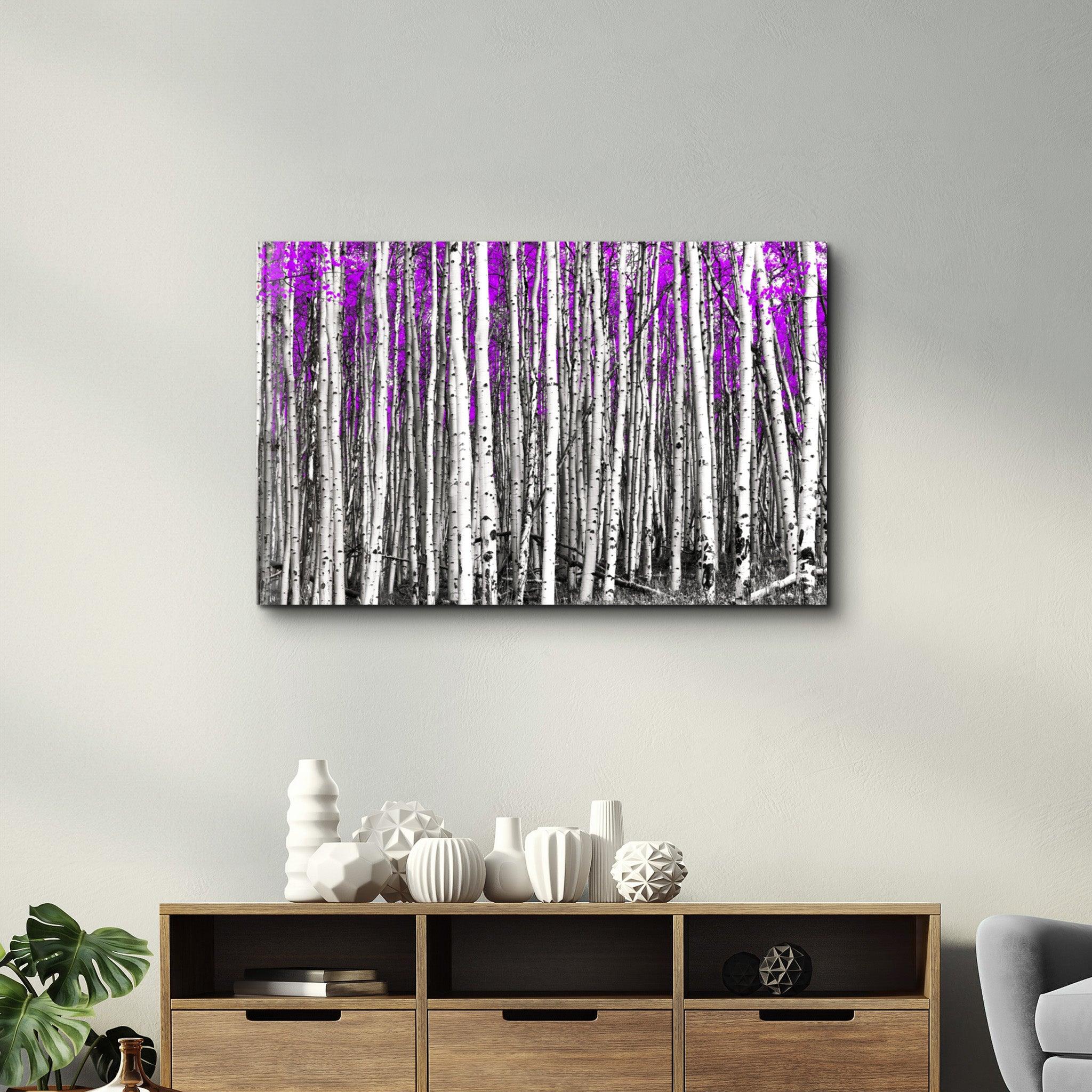 Abstract White Trees V3 | Glass Wall Art - Artdesigna