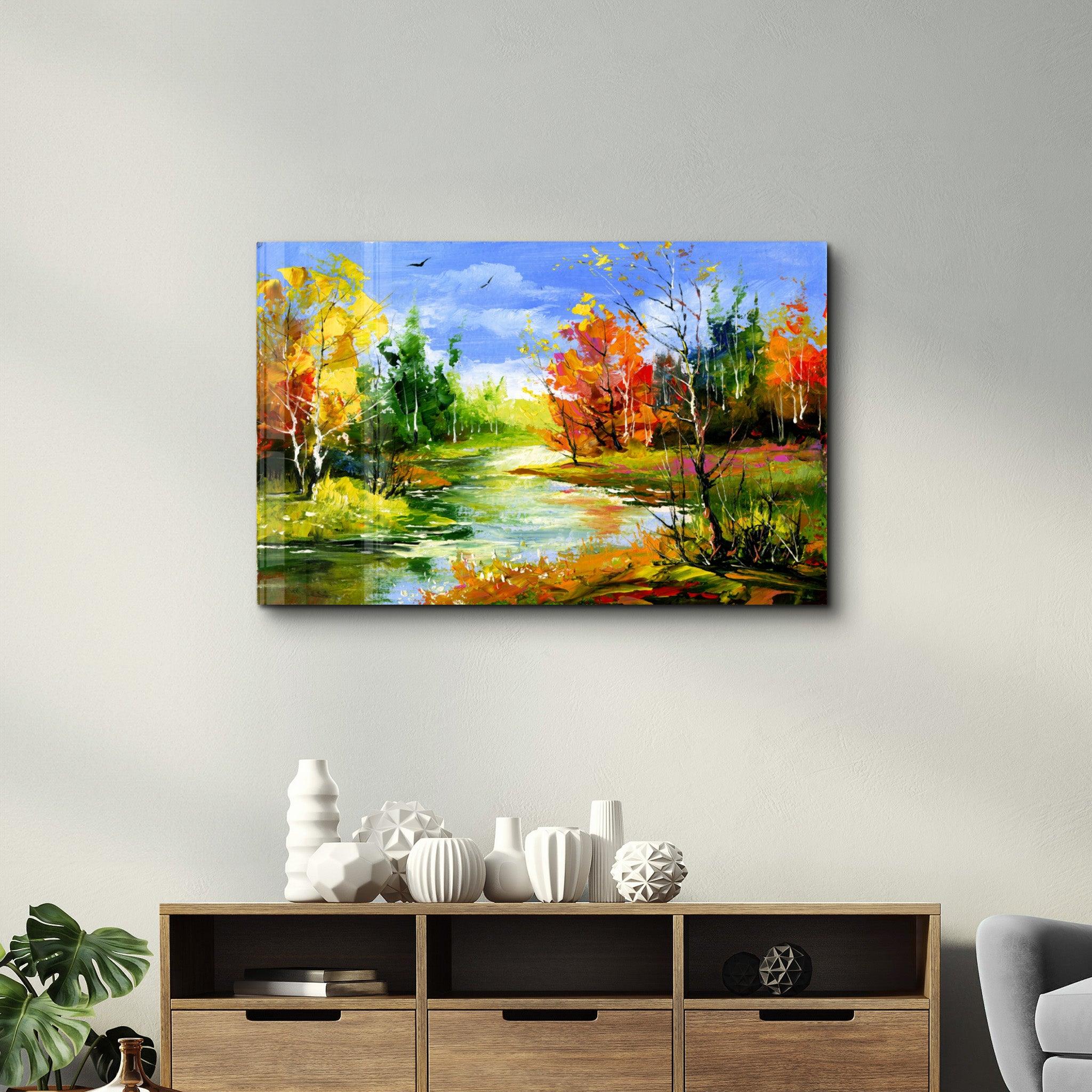 Abstract Landscape V2 | Glass Wall Art - Artdesigna