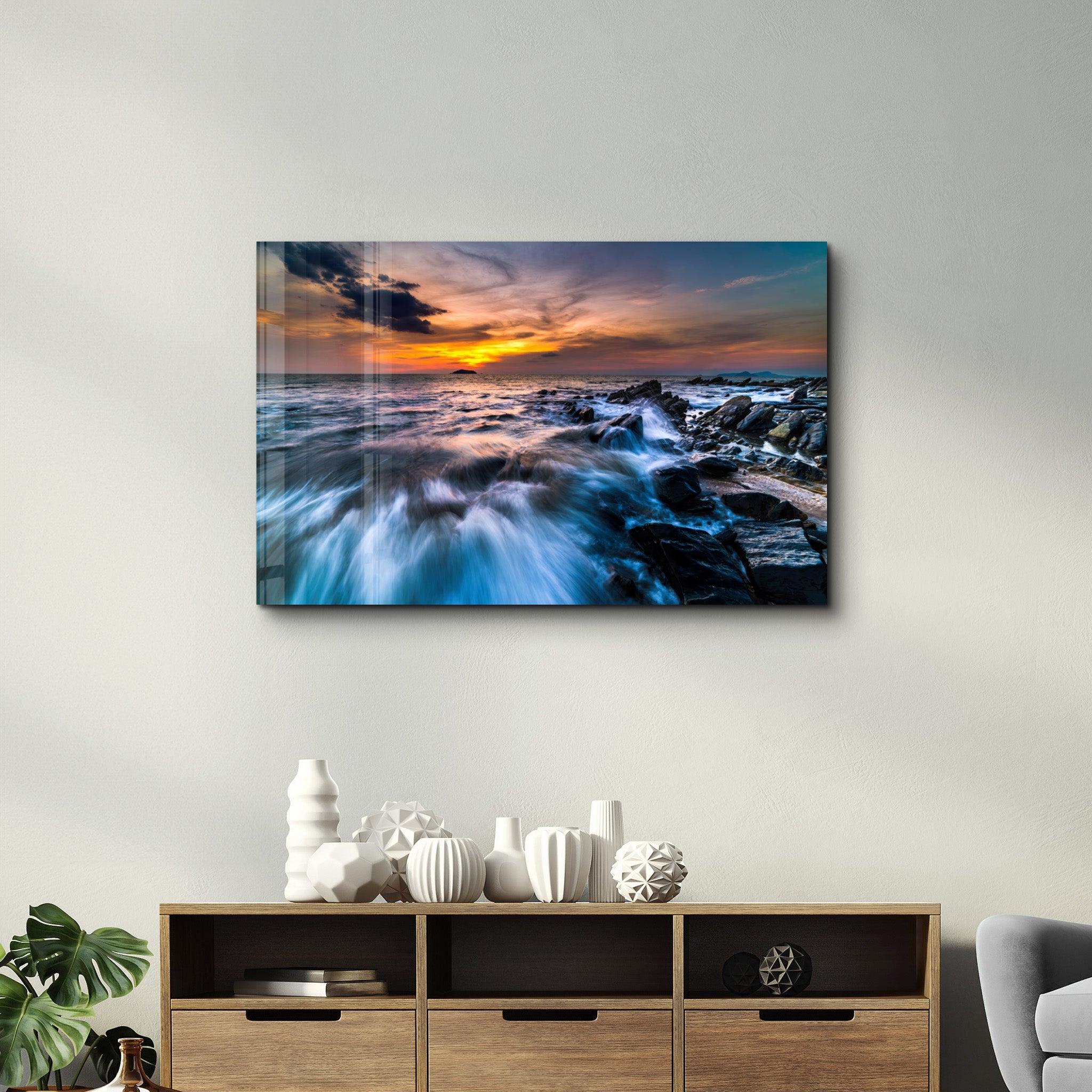 Catch the Sunset | Glass Wall Art - Artdesigna