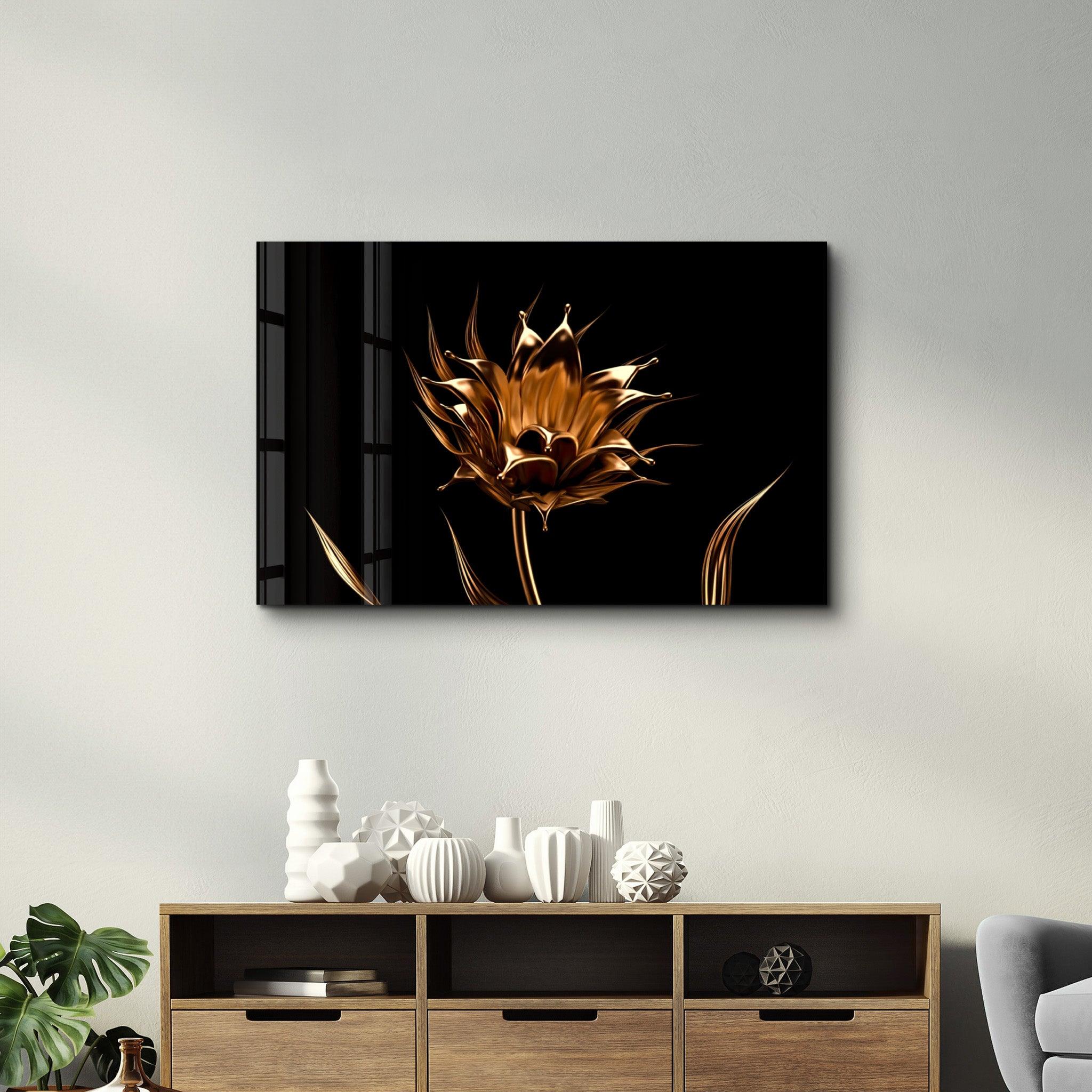 Smooth Flower | Glass Wall Art - Artdesigna