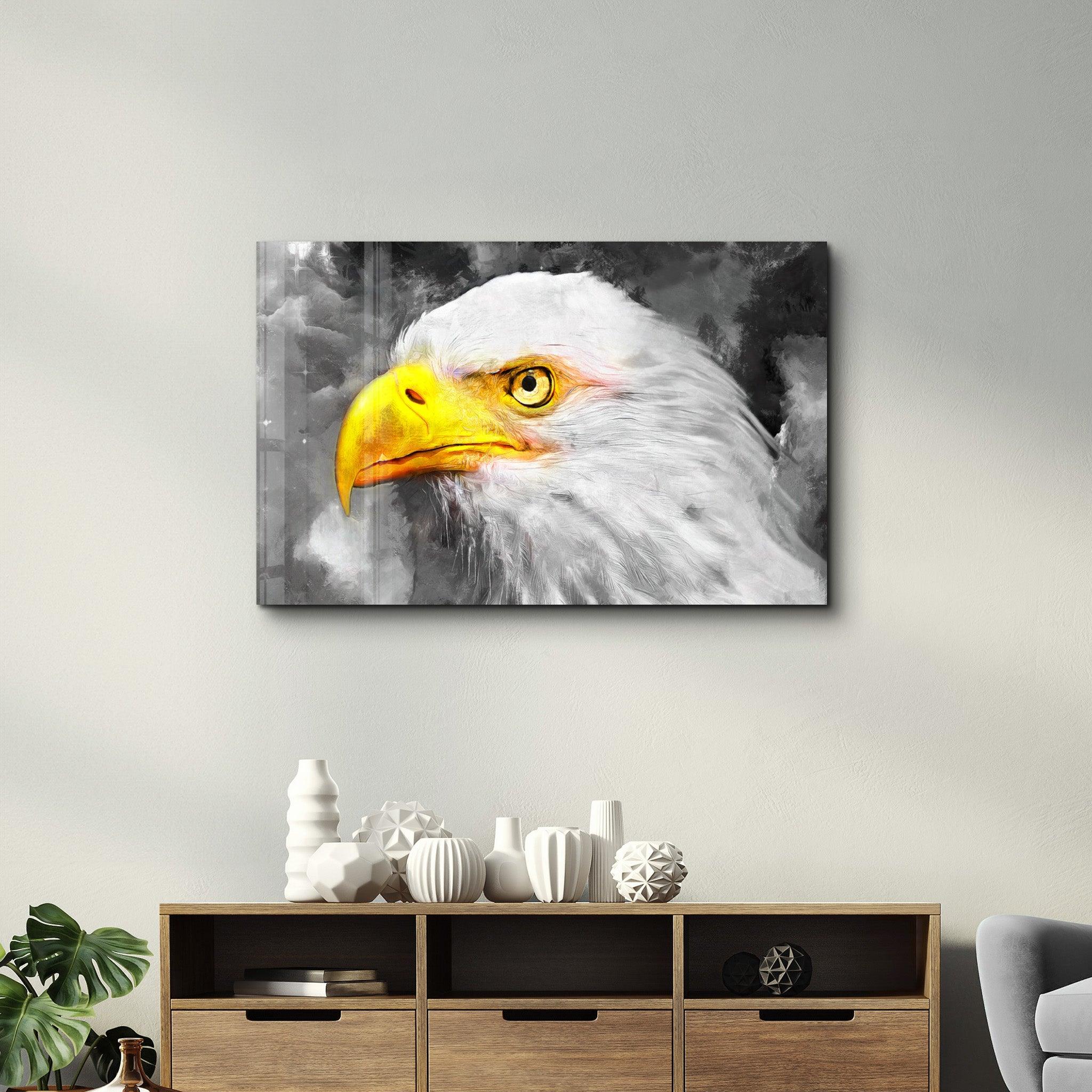 Mountain Eagle | Glass Wall Art - Artdesigna