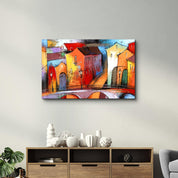 Abstract City 2 | Glass Wall Art - Artdesigna