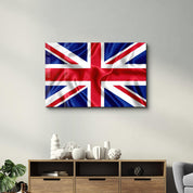 UK Flag | Glass Wall Art - Artdesigna