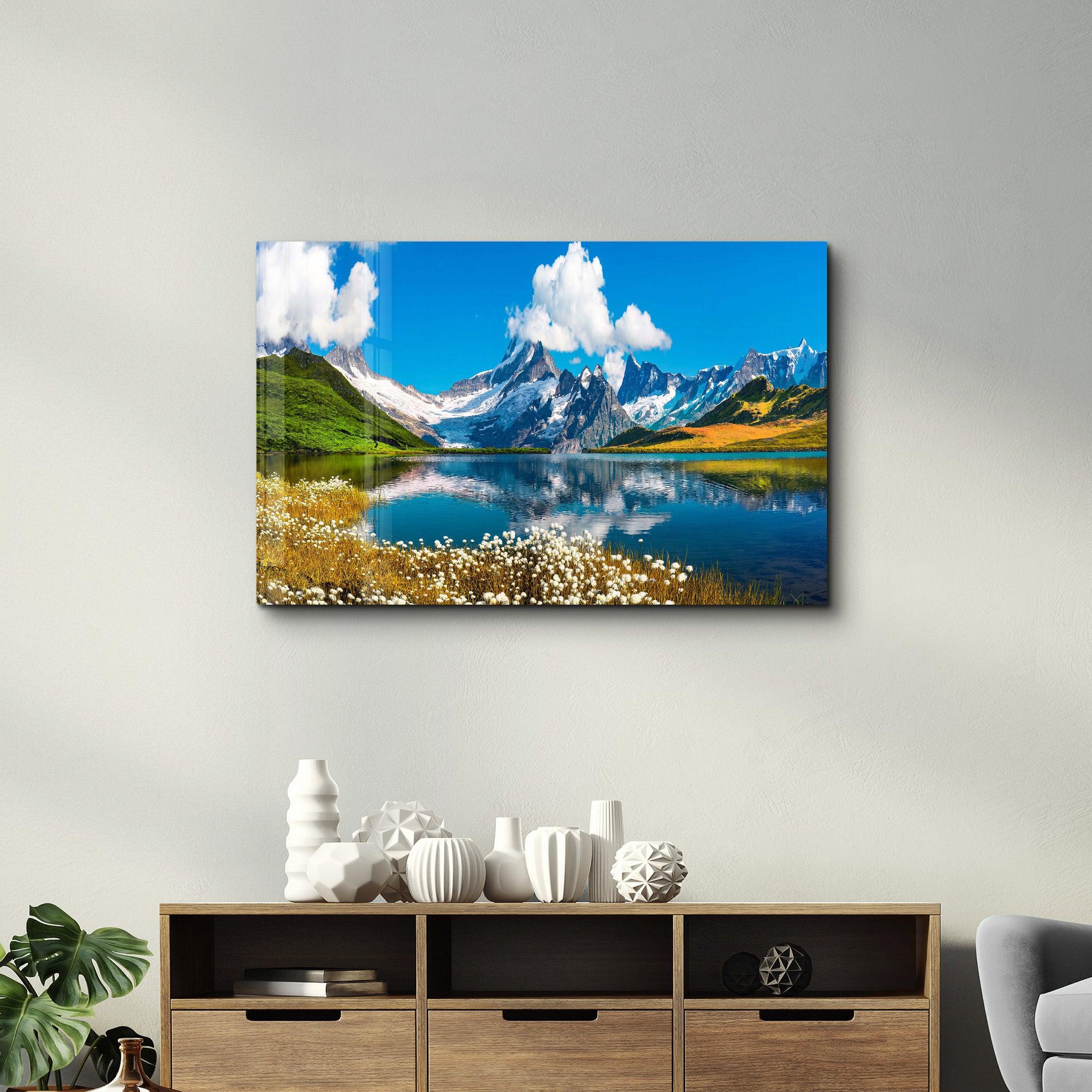 Peaks Eiger, Jungfrau-Switzerland | Glass Wall Art - Artdesigna