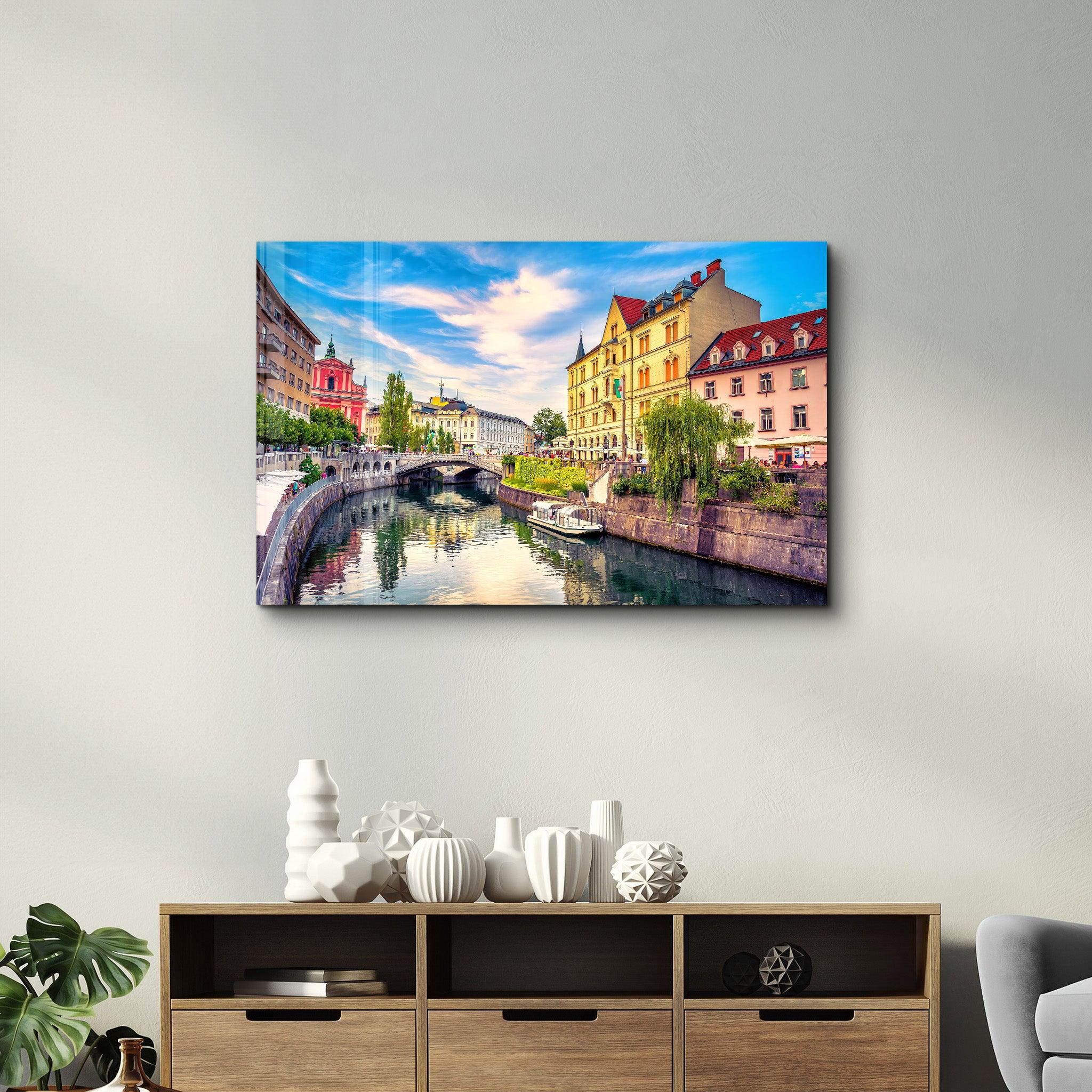 Ljubljana is the capital of Slovenia | Glass Wall Art - Artdesigna