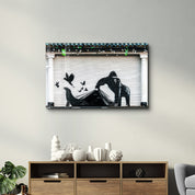 Banksy - Escape From the Zoo - Glass Wall Art - Artdesigna