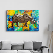 Abstract Rhino V2 | Glass Wall Art - Artdesigna