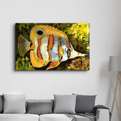 Batik Fish | Glass Wall Art - Artdesigna