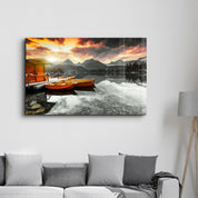 Calm Lake V2 | Glass Wall Art - Artdesigna