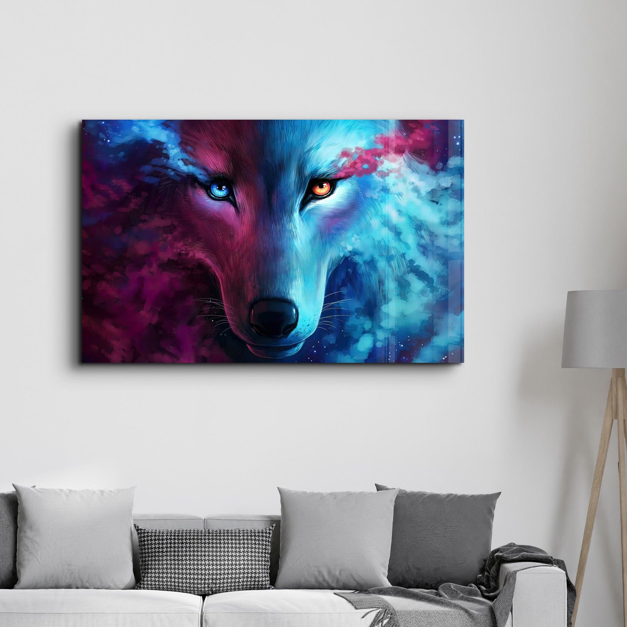 Mystical Wolf | Glass Wall Art - Artdesigna