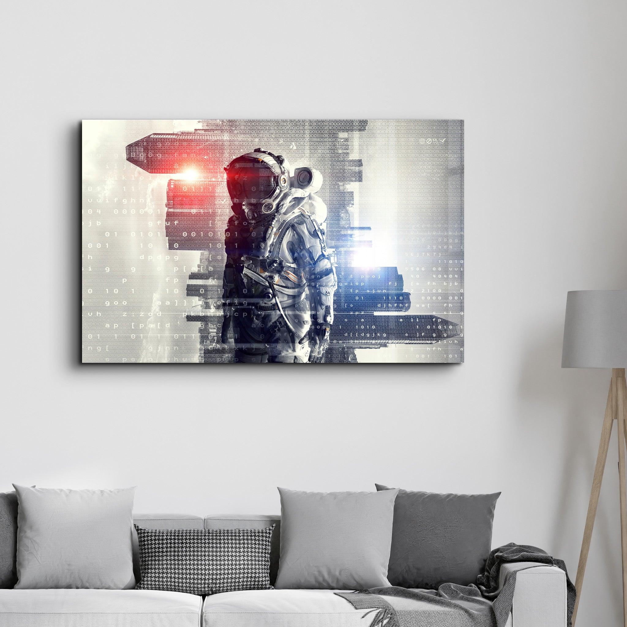 Codes Of Astronaut | Glass Wall Art - Artdesigna