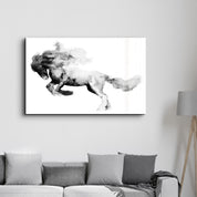 Running Horse Silhouette | Glass Wall Art - Artdesigna