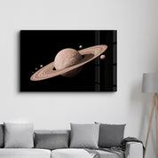 Saturn in Silence | Glass Wall Art - Artdesigna