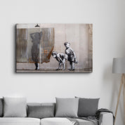 Banksy - Spying Boyz | Glass Wall Art - Artdesigna