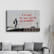 Banksy - Call an Airstrike | Glass Wall Art - Artdesigna