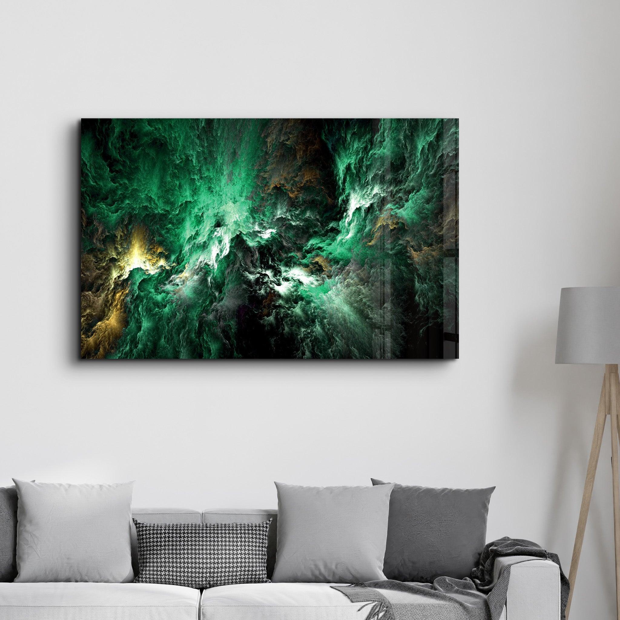 Myth of The Sky Green Version | Glass Wall Art - Artdesigna