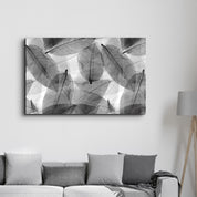 Black - White Leaves | Glass Wall Art - Artdesigna