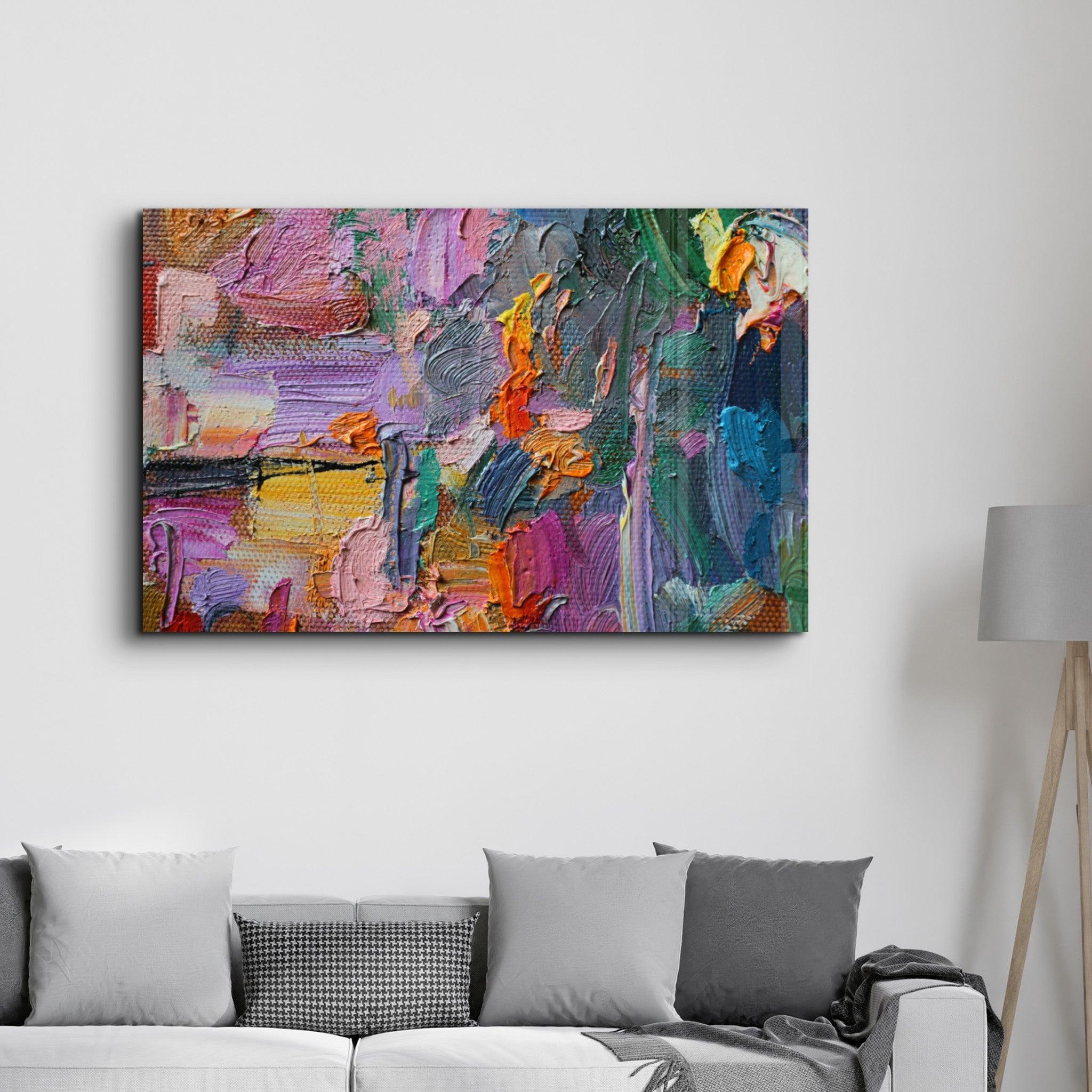 Oil Paint Abstract | Glass Wall Art - Artdesigna