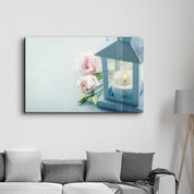 Candle & Rose | Glass Wall Art - Artdesigna