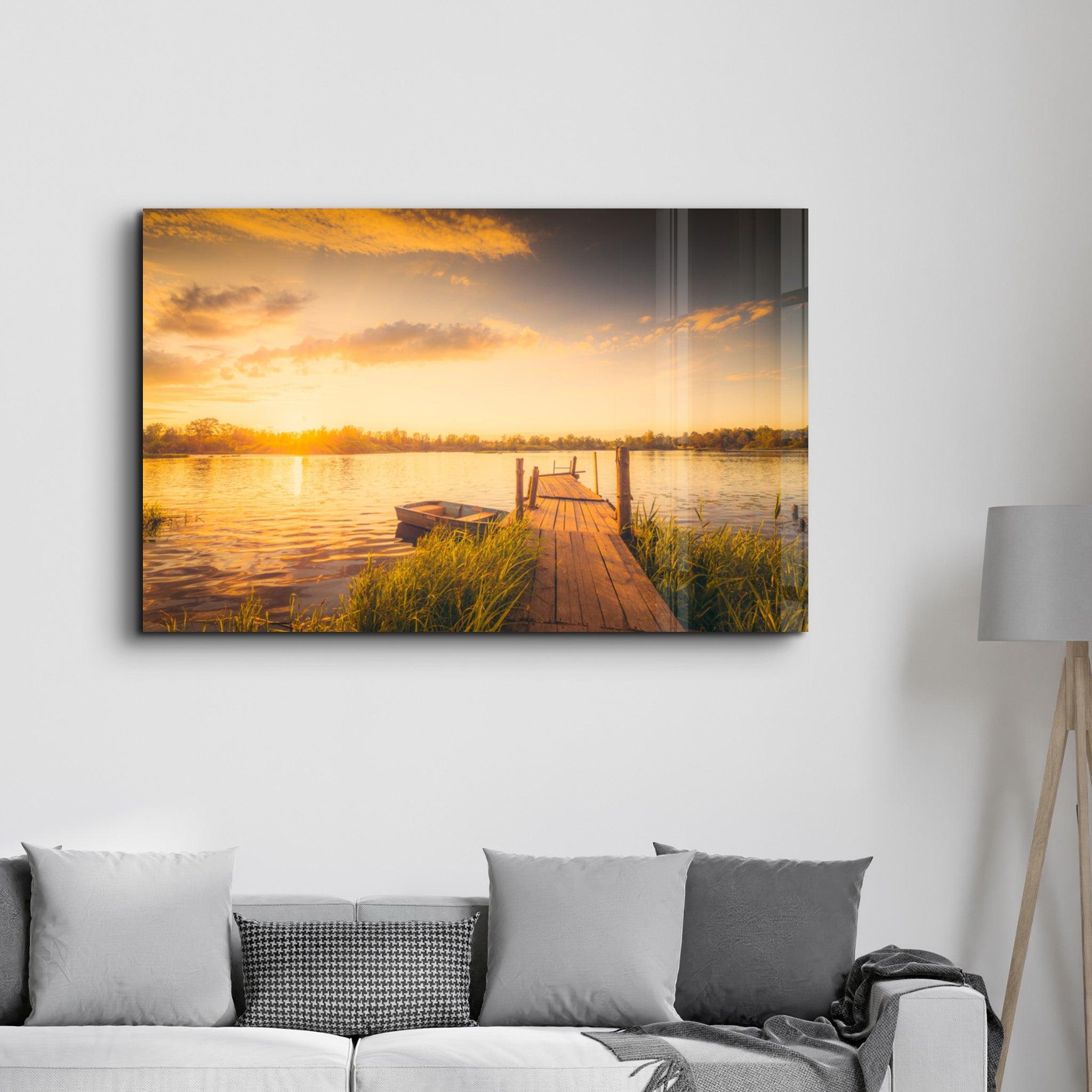 Pier 13 | Glass Wall Art - Artdesigna