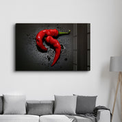 Red Pepper | Glass Wall Art - Artdesigna