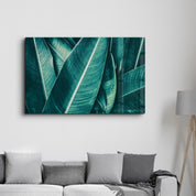 Green Tropical Leaf 2 | Glass Wall Art - Artdesigna