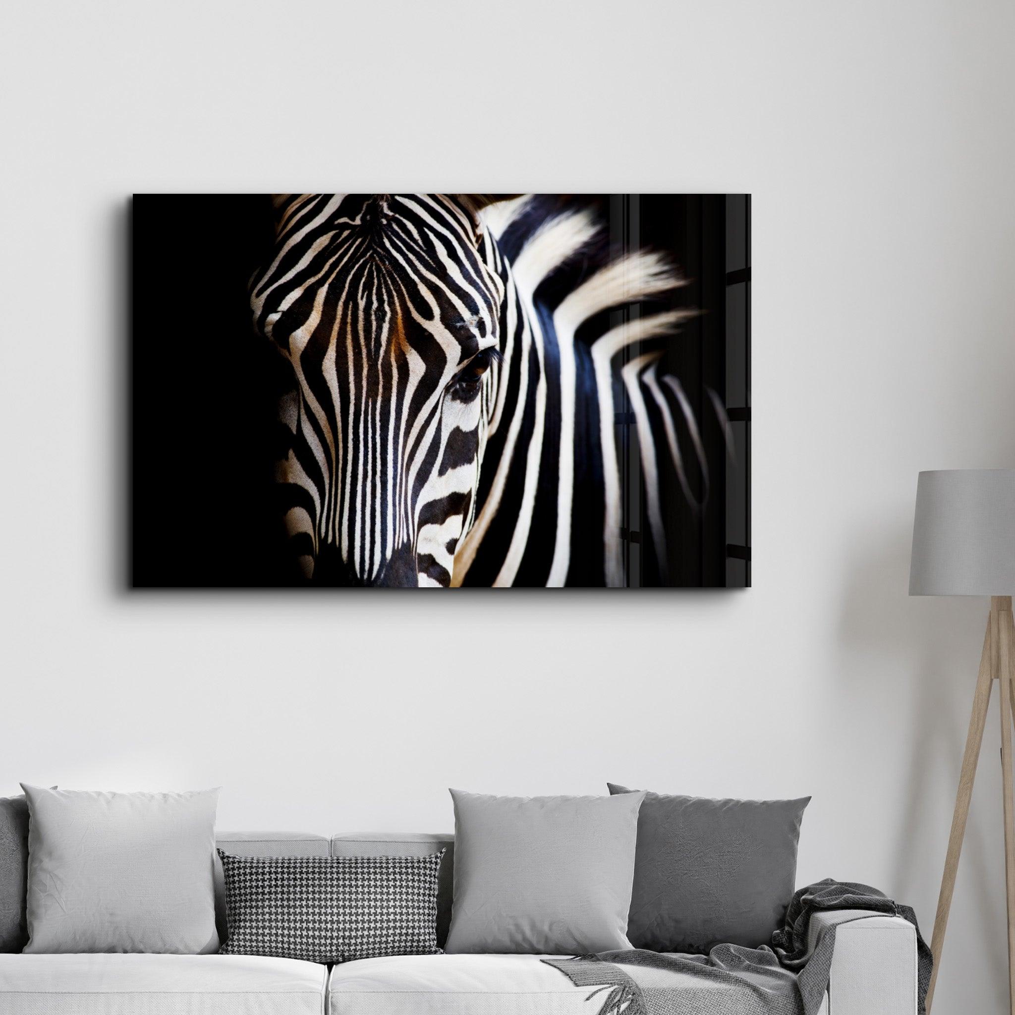 Zebra | Glass Wall Art - Artdesigna